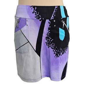 Jamie Sadock Silver Purple Mini Pencil Skirt Sz XS